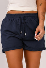 Load image into Gallery viewer, Tie Waist Side Pockets Cuffed Lounge Shorts
