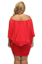 Load image into Gallery viewer, Plus Size Multiple Dressing Layered Red Mini Poncho Dress
