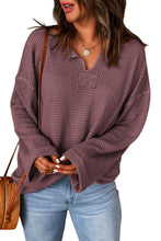 Load image into Gallery viewer, Waffle Knit Loose Long Sleeve Top
