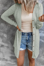Load image into Gallery viewer, Solid Color Open-Front Buttons Cardigan
