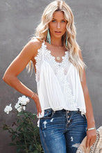 Load image into Gallery viewer, Lace Splicing Ruffled V Neck Cami Top
