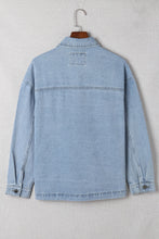 Load image into Gallery viewer, Acid Wash Flap Pocket Boyfriend Shacket
