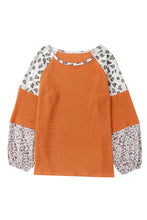 Load image into Gallery viewer, Leopard Colorblock Waffle Knit Top
