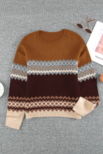 Load image into Gallery viewer, Printed Crew Neck Knit Sweater
