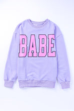 Load image into Gallery viewer, BABE Letter Graphic Pullover Sweatshirt
