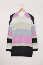 Load image into Gallery viewer, Contrast Color Block Open Front Knitted Cardigan
