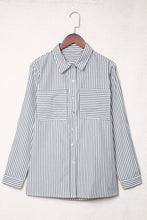 Load image into Gallery viewer, Striped Pocketed Buttons Long Sleeve Shirt
