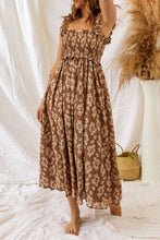 Load image into Gallery viewer, Ruffled Straps Smocked Floral Maxi Dress
