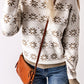 White Christmas Snowflake High Neck Knit Sweater