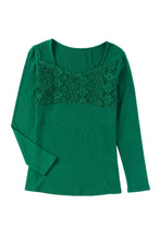 Load image into Gallery viewer, Lace Crochet V Neck Long Sleeve Top
