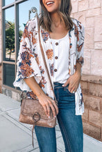 Load image into Gallery viewer, Floral Print Open Front Bell Sleeve kimono
