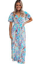 Load image into Gallery viewer, Wrap V Neck Floral Maxi Dress
