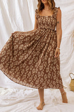 Load image into Gallery viewer, Ruffled Straps Smocked Floral Maxi Dress
