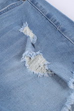 Load image into Gallery viewer, Light Blue Frayed Hem Denim Shorts
