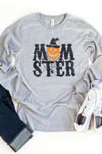 Load image into Gallery viewer, MOM STER Pumpkin Graphic Print Crew Neck Top
