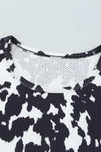 Load image into Gallery viewer, Cow Print U Neck Long Sleeve Top
