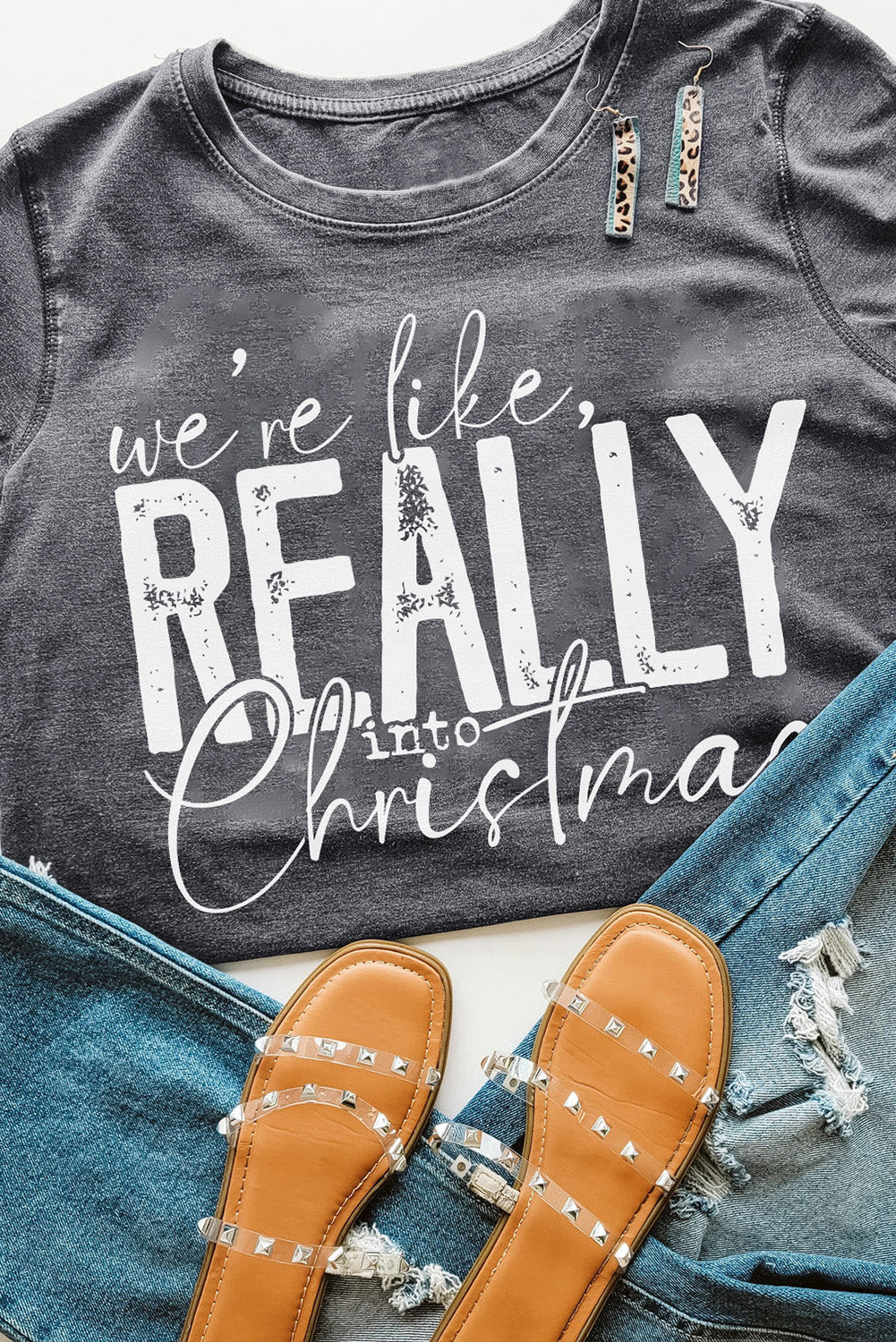 REALLY Christmas Graphic Print Short Sleeve T Shirt