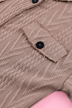 Load image into Gallery viewer, Khaki Oversize Textured Knit Button Front Shacket

