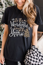 Load image into Gallery viewer, Wonderful Christmas Season Leopard Graphic Tee
