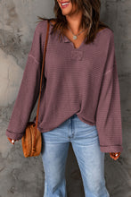 Load image into Gallery viewer, Waffle Knit Loose Long Sleeve Top
