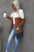 Load image into Gallery viewer, Colorblock Longline Cardigan with Pocket
