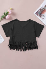 Load image into Gallery viewer, Fringe Hem V Neck T Shirt
