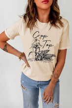 Load image into Gallery viewer, Khaki Crop Top Corn Plant Graphic Print T Shirt
