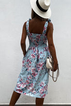 Load image into Gallery viewer, Tie Straps Smocked Floral Dress
