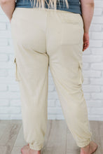 Load image into Gallery viewer, Khaki Blue Elastic Waist Side Pocket Plus Size Jogger Pants
