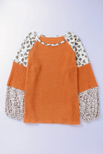 Load image into Gallery viewer, Leopard Colorblock Waffle Knit Top
