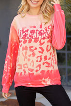 Load image into Gallery viewer, MAMA Leopard Print Crew Neck Pullover Sweatshirt
