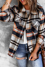 Load image into Gallery viewer, Geometric Plaid Print Pocketed Shacket
