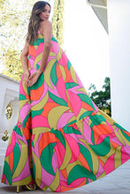 Load image into Gallery viewer, Multicolor Boho Geometric Print Sleeveless Maxi Dress
