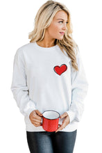 Load image into Gallery viewer, Heart Shaped Embroidered Pullover Sweatshirt
