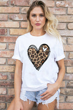 Load image into Gallery viewer, Leopard Heart Pattern Print Valentines T Shirt
