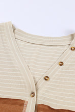 Load image into Gallery viewer, Striped Color Block Henley Top

