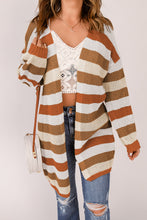 Load image into Gallery viewer, Striped Color Block Hollowed Knit Cardigan
