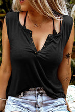 Load image into Gallery viewer, Solid Slim-fit V Neck Tank Top
