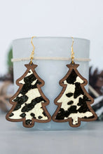 Load image into Gallery viewer, Christmas Tree Shape Pattern Print Dangle Earrings
