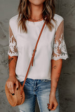 Load image into Gallery viewer, Floral Lace Sleeve Patchwork Top
