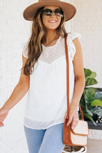 Load image into Gallery viewer, Polka Dot Lace Ruffled Tank Top

