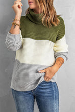 Load image into Gallery viewer, Turtleneck Color Block Pullover Sweater
