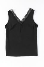 Load image into Gallery viewer, Lace Splicing Open Back V Neck Tank Top
