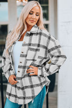 Load image into Gallery viewer, Plaid Pattern Buttoned Shirt Coat with Slits
