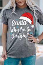 Load image into Gallery viewer, Christmas Santa Hat Snowflake Letter Print Graphic Tee
