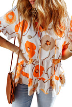 Load image into Gallery viewer, Floral Print Frill Neck Tiered Babydoll Blouse
