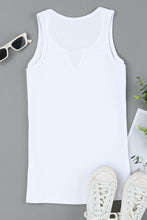 Load image into Gallery viewer, Split Neck Ribbed Knit Tank Top
