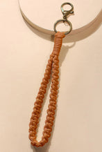 Load image into Gallery viewer, Khaki Macrame Wristlet Keychain
