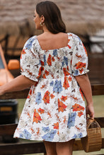 Load image into Gallery viewer, Floral Smocked Flared Plus Size Dress
