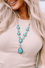 Load image into Gallery viewer, Crackle Turquoise Water Drop Charm Necklace

